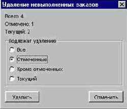 Рабочая область НЕВЫПОЛНЕННЫЕ ЗАКАЗЫ